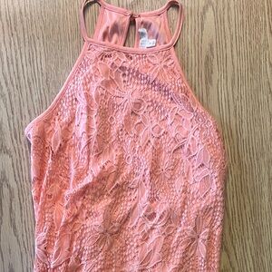 Coral lace summer dress